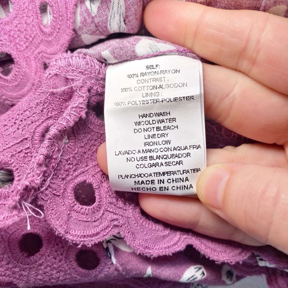 &Merci Purple Eyelet Ruffle Sleeveless Top - Picture 11 of 12